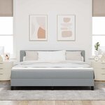 vidaXL Lit boxspring avec matelas Gris clair 180 x 200 cm tissu