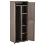vidaXL Armoire de rangement jardin Marron 65x45x172 cm PP Aspect bois