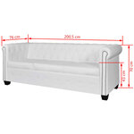 vidaXL Canapé Chesterfield à 3 places cuir synthétique blanc