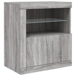 vidaXL Buffet avec lumières LED sonoma gris 181 5x37x67 cm