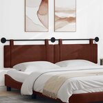 vidaXL Tête de lit suspendue Avec lumière LED Brun Brillant PU antique