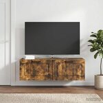 vidaXL Meuble TV mural Chêne fumé 98 x 31 x 30 cm Bois d'ingénierie