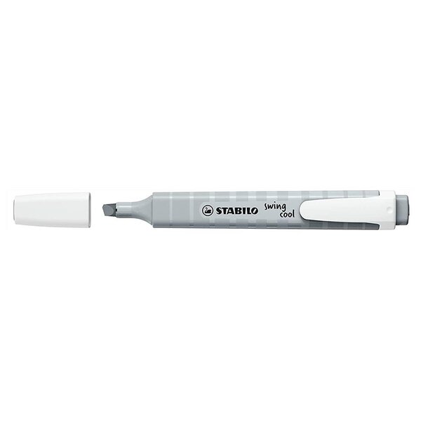 Surligneur swing cool pointe biseau pastel gris soie stabilo