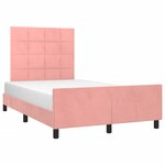 vidaXL Cadre de lit avec tête de lit rose 120x190 cm velours