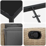 vidaXL Ensemble de salle à manger pour jardin 3 Pièces Beige polyrotin