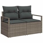 vidaXL Ensemble de Canapés avec coussin 6 Pièces Gris polyrotin