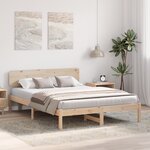 vidaXL Cadre de lit avec tête de lit 200x200 cm en bois de pin massif