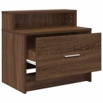 vidaXL Table de chevet avec tiroir chêne marron 51x31x47 cm