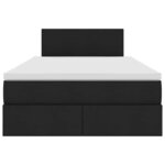 vidaXL Lit avec rangement et matelas avec matelas Noir 120 x 200 cm