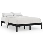 vidaXL Cadre de lit Noir Bois de pin massif 200x200 cm