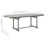 vidaXL Table à dîner de jardin (160-240)x100x75cm Bois d'acacia massif