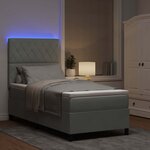 vidaXL Lit à ressorts avec matelas Gris clair 100 x 200 cm Velours