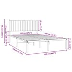 vidaXL Cadre de lit métal sans matelas avec tête de lit noir 120x200cm