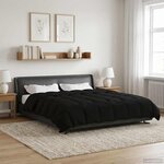 vidaXL Duvet d'été simple Matelassé Noir 200 x 200 cm Microfibre