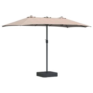 vidaXL Parasol de jardin Taupe 385 x 209 x 244 cm tissu