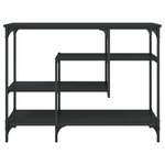 vidaXL Table console avec étagères noir 100x35x75 cm