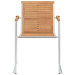 vidaXL Chaises de jardin 2 Pièces Bois de teck solide et acier inoxydable
