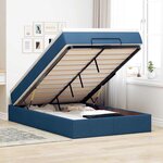 vidaXL Cadre de lit ottoman avec matelas bleu 120x190 cm tissu