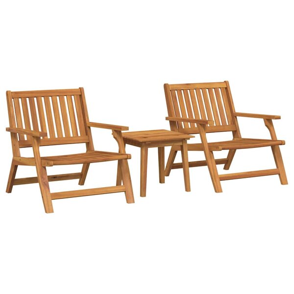 vidaXL Ensemble de repas extérieur 3 Pièces Marron Bois d'acacia massif