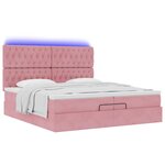 vidaXL Cadre de lit ottoman avec matelas rose 200x200 cm velours