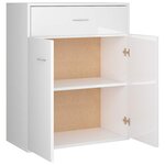 vidaXL Buffet Blanc brillant 60x30x75 cm Bois d'ingénierie