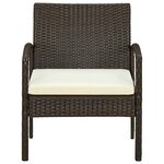 vidaXL Chaise de jardin avec coussin Résine tressée Marron