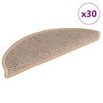 vidaXL Tapis d'escalier autocollants 30 Pièces 56x17x3 cm beige clair