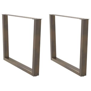vidaXL Pieds de table à manger en forme de V  2 pièces  acier naturel  100 x (72-73 3) cm
