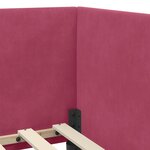 vidaXL Cadre de lit d'angle Rouge bordeaux 100 x 200 cm Velours