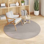 vidaXL Tapis de surface Rond HUARTE Crème et Taupe Ø 120 CM Polyester