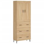 vidaXL Buffet haut Chêne sonoma 69 5x34x180 cm Bois d'ingénierie
