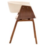 vidaXL Chaise à manger crème bois courbé et similicuir