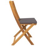 Chaises de jardin pliantes vidaXL avec coussin gris 4Pièces en bois d'acacia massif