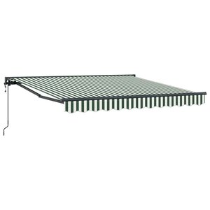 vidaXL Auvent Rétractable Vert et blanc 300x250 cm tissu