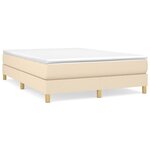 vidaXL Sommier à lattes de lit avec matelas Crème 140x200 cm Tissu