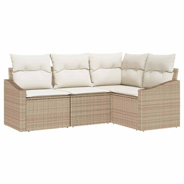 vidaXL Ensemble de salle à manger pour jardin 4 Pièces Beige  Crème