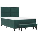 vidaXL Lit à ressorts avec tête de lit Vert foncé 200 x 160 cm Velours