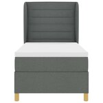 vidaXL Lit à ressorts avec matelas gris foncé 90x190 cm Gris foncé