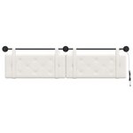vidaXL Tête de lit suspendue Avec lumière LED Blanc Simili cuir