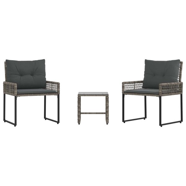 vidaXL Ensemble de meubles d'extérieur 3 pc Gris