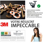 Numéro 4-Numéro adhésif pour boîtes aux lettres - Résine de 3 mm, hauteur environ 50 mm - Voyager (chêne moyen)