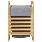vidaXL Panier à linge avec sac gris 32x30x36 5 cm bambou