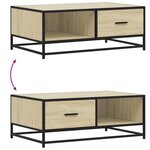 vidaXL Table basse chêne sonoma 90x57x35 cm bois d'ingénierie et métal