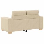 vidaXL Canapé 2 Pièces Crème Tissu en lin mélangé