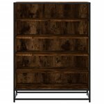 vidaXL Meuble à chaussures chêne fumé bois d'ingénierie et métal