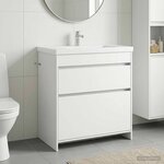 vidaXL Meuble sous lavabo de salle de bain Blanc 78 5 x 37 5 x 81 cm