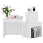 vidaXL Tables gigognes 3 Pièces Blanc Aggloméré