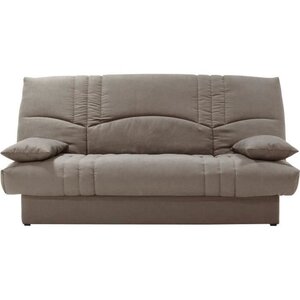 Clic clac 3 places THELMA - Tissu Soro taupe - Couchage 125 x 190 cm - 190 x 92 x 96 cm
