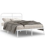 vidaXL Cadre de lit métal avec tête de lit blanc 135x190 cm