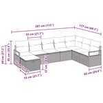 vidaXL Ensemble de canapé de jardin 8 pièces avec des coussins gris en poly-rattan.